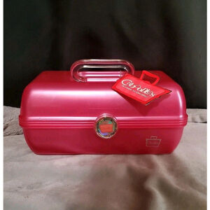 NWT Vintage 2009 Caboodles Pink Hard Makeup On The Go Girl Travel Case W/ Mirror